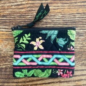 Vera Bradley Botanica Coin Purse - Black, Green, Pink